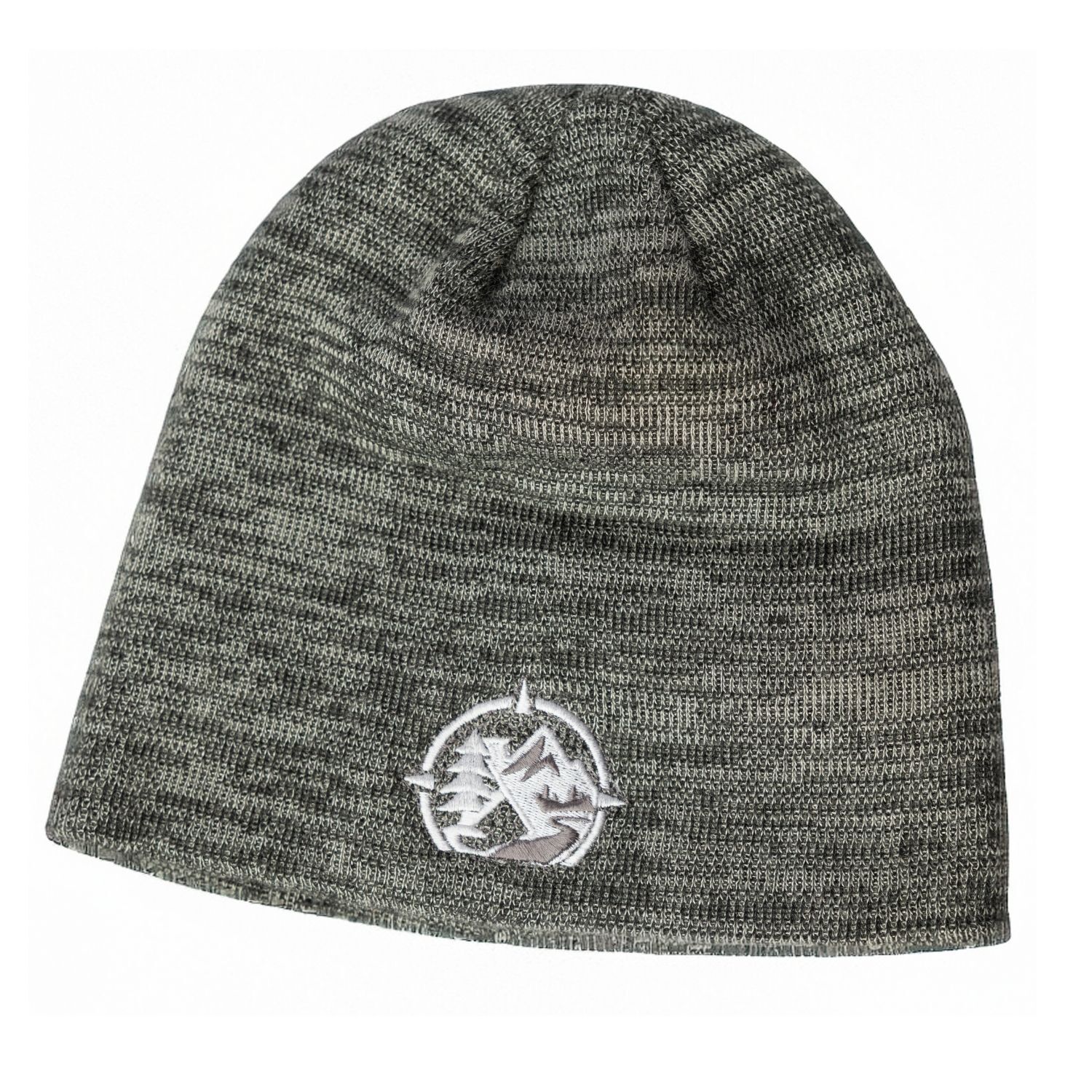 Man toque xplore smithers Xplore Smithers heather grey performance beanie with embroidered logo - lightweight winter hat for active adventures in Northern BC